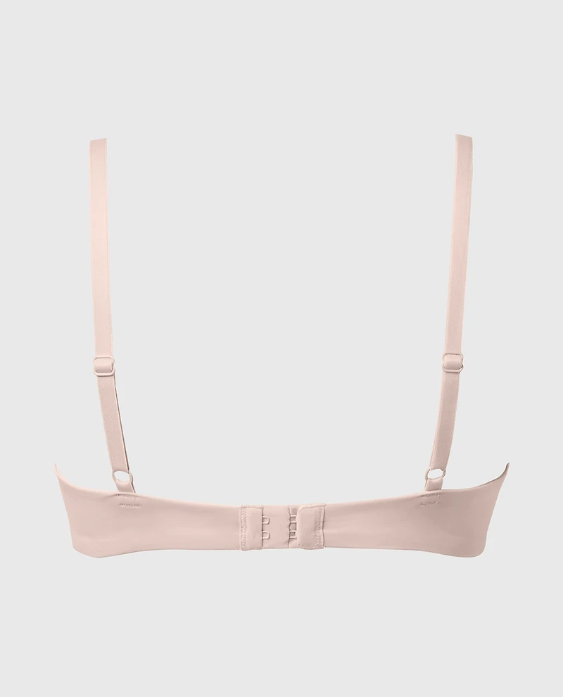 No Show Bralette With Faux Wire Pearl Blush