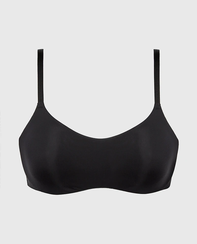 No Show  Bralette With Faux Wire Tuexdo Black