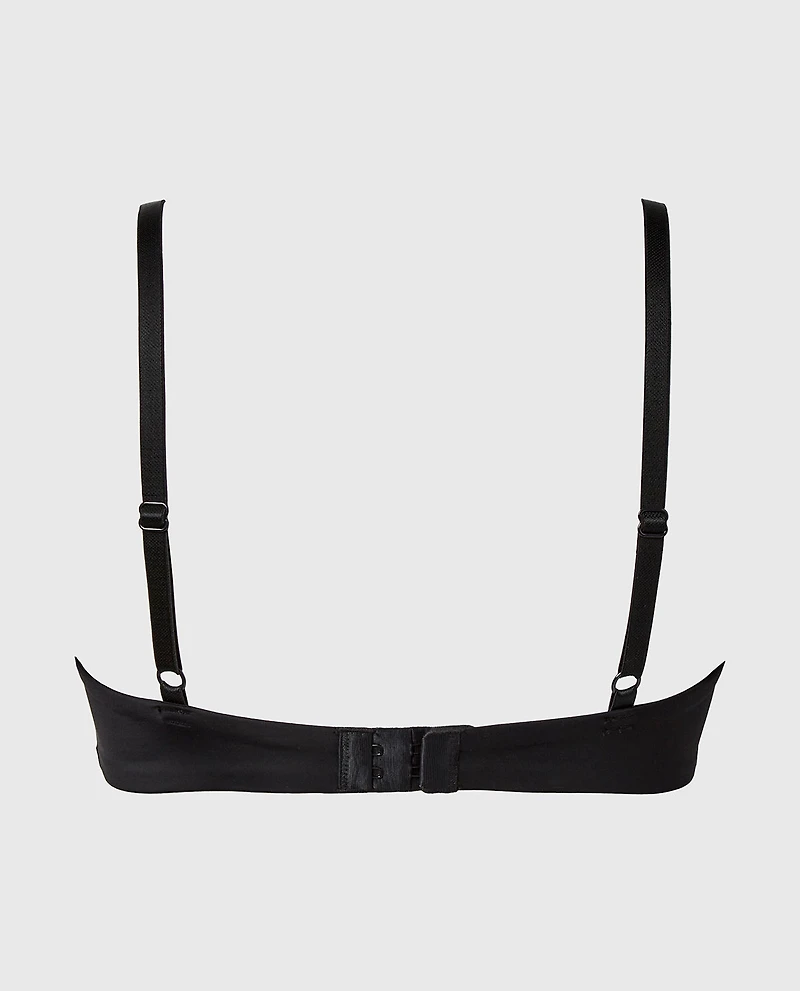 No Show  Bralette With Faux Wire Tuexdo Black