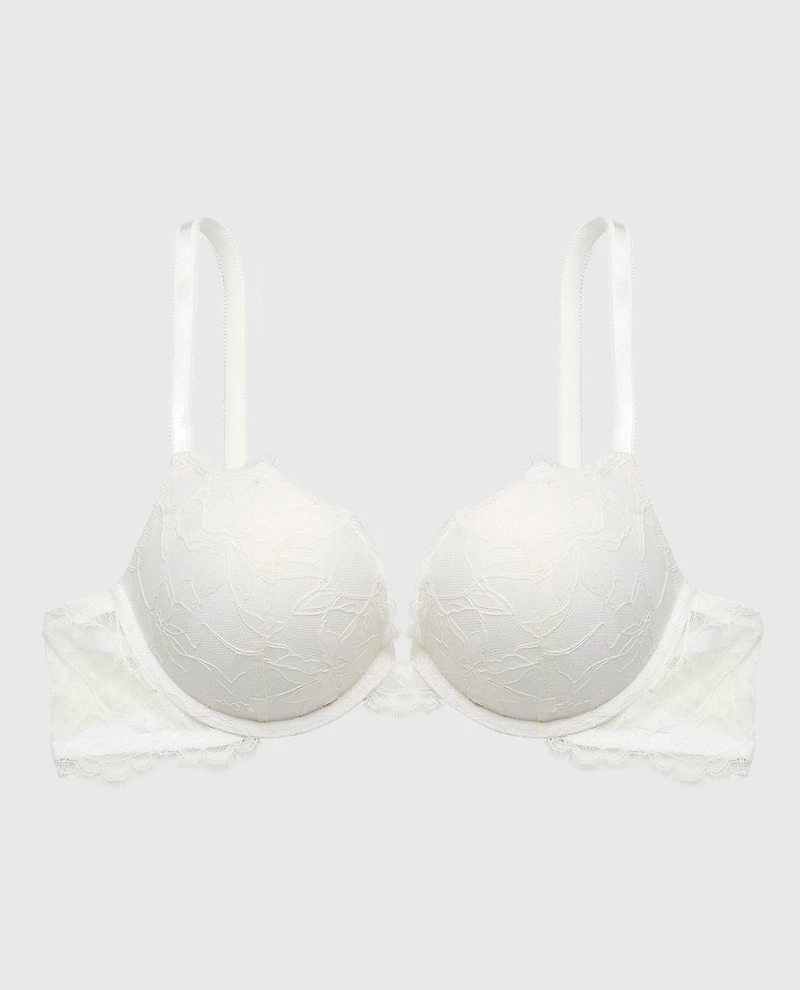 Push Up Plunge Bra With Afterglow Lace Ivory