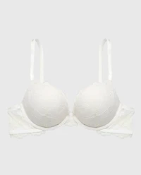 Push Up Plunge Bra With Afterglow Lace Ivory