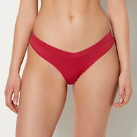 Wide Waist Cotton Thong Passion Red