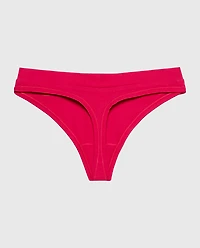 Wide Waist Cotton Thong Passion Red