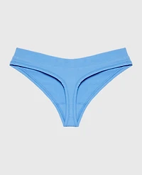 Wide Waist Cotton Thong Azure Blue