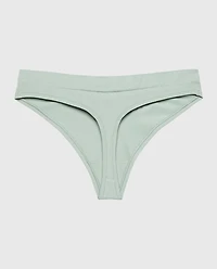 Wide Waist Cotton Thong Iceberg Green