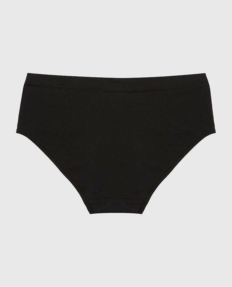 Hipster Wide Waist Cotton Panty Tuexdo Black