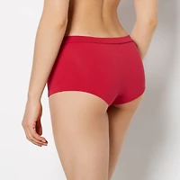 Culotte garçonne à bande de taille large rouge passion