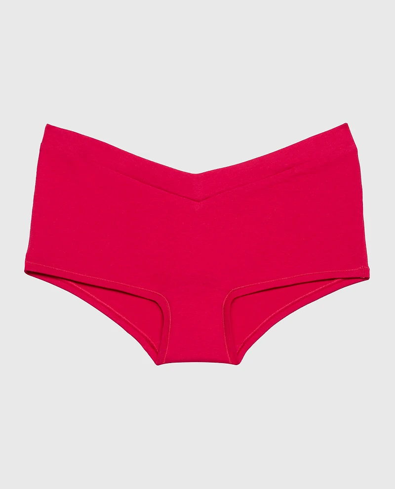 Culotte garçonne à bande de taille large rouge passion
