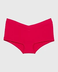 Culotte garçonne à bande de taille large rouge passion
