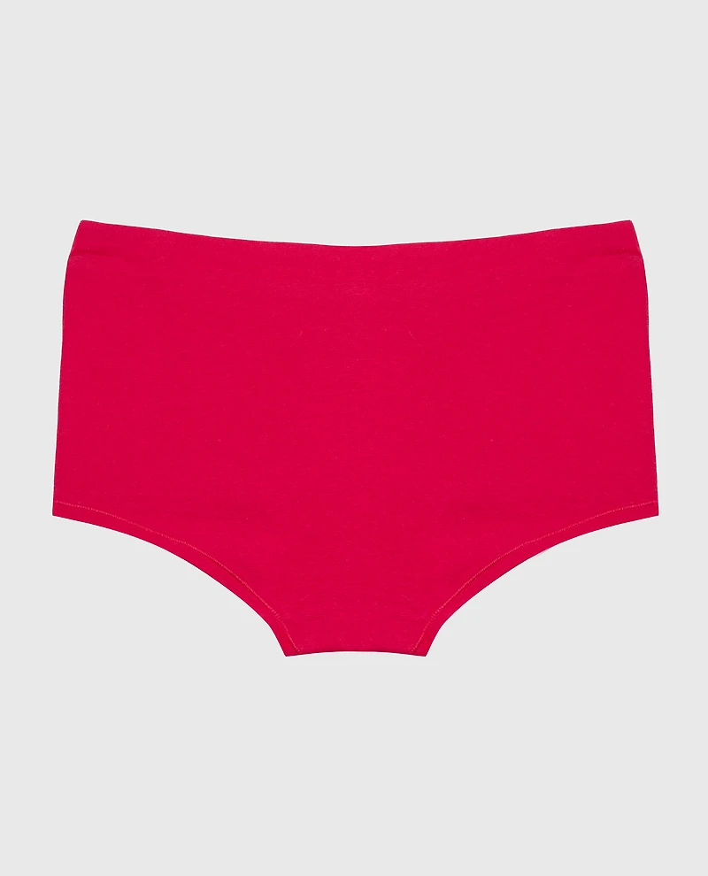 Culotte garçonne à bande de taille large rouge passion