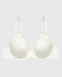 Lightly Lined Full Coverage Bra with Afterglow Lace Trim Ivory