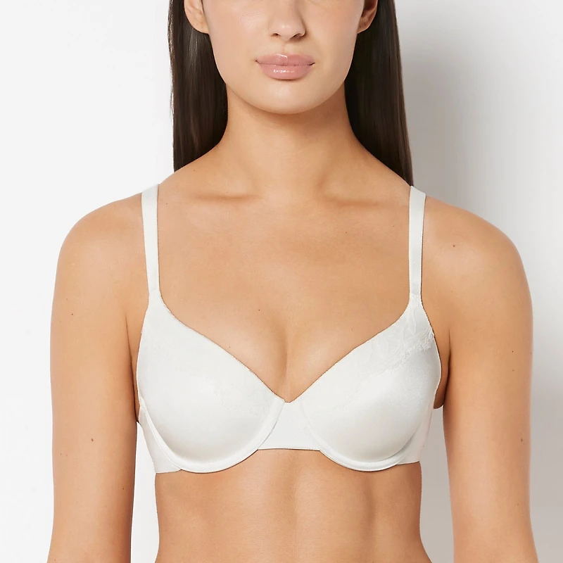 La Senza | Lightly Lined Full Coverage Bra with Afterglow Lace Trim in Ivory | Lace | Ivory | 36DDD