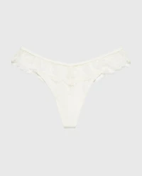 Diva Thong Panty With Afterglow Lace Ivory