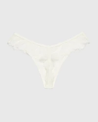Diva Thong Panty With Afterglow Lace Ivory