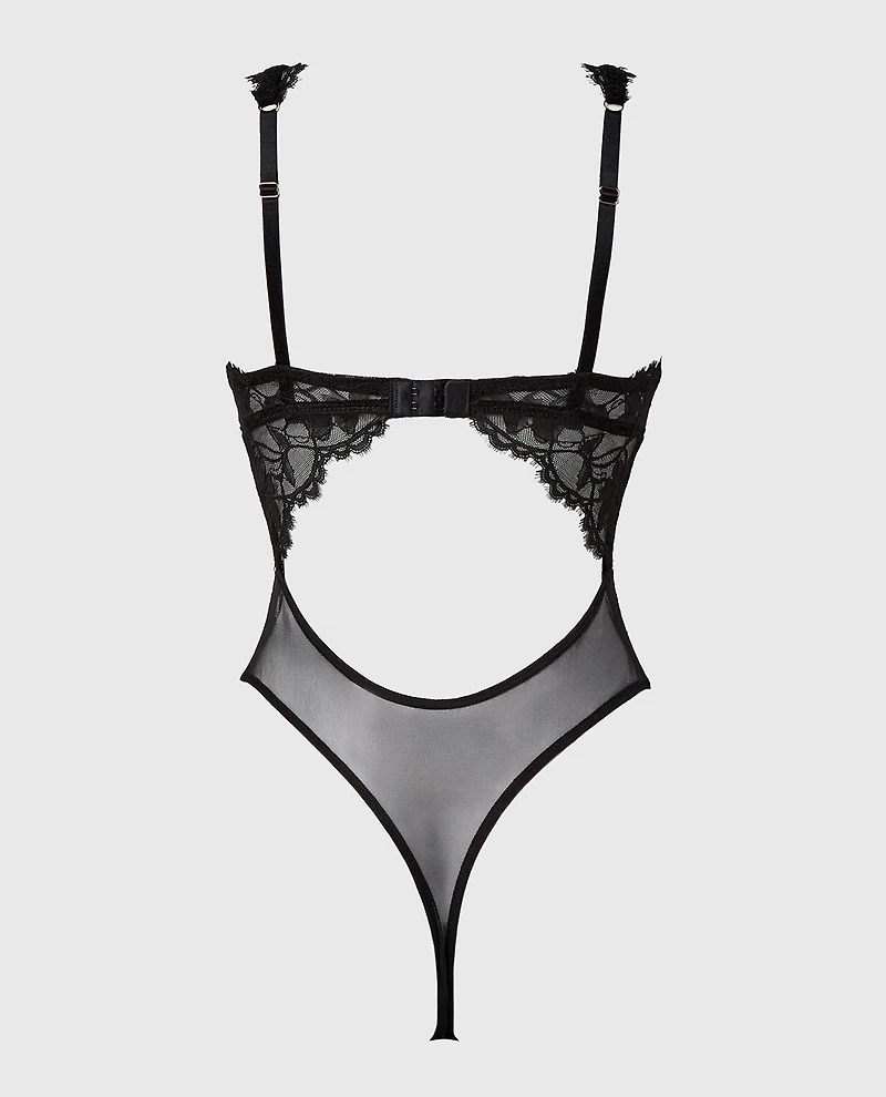Afterglow Lace Bodysuit with Removable Pads Tuexdo Black