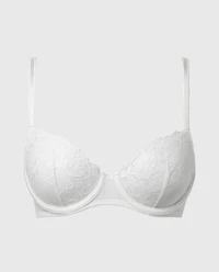 Designer Collection Unlined Demi Bra With Breezy Embroidery Ivory
