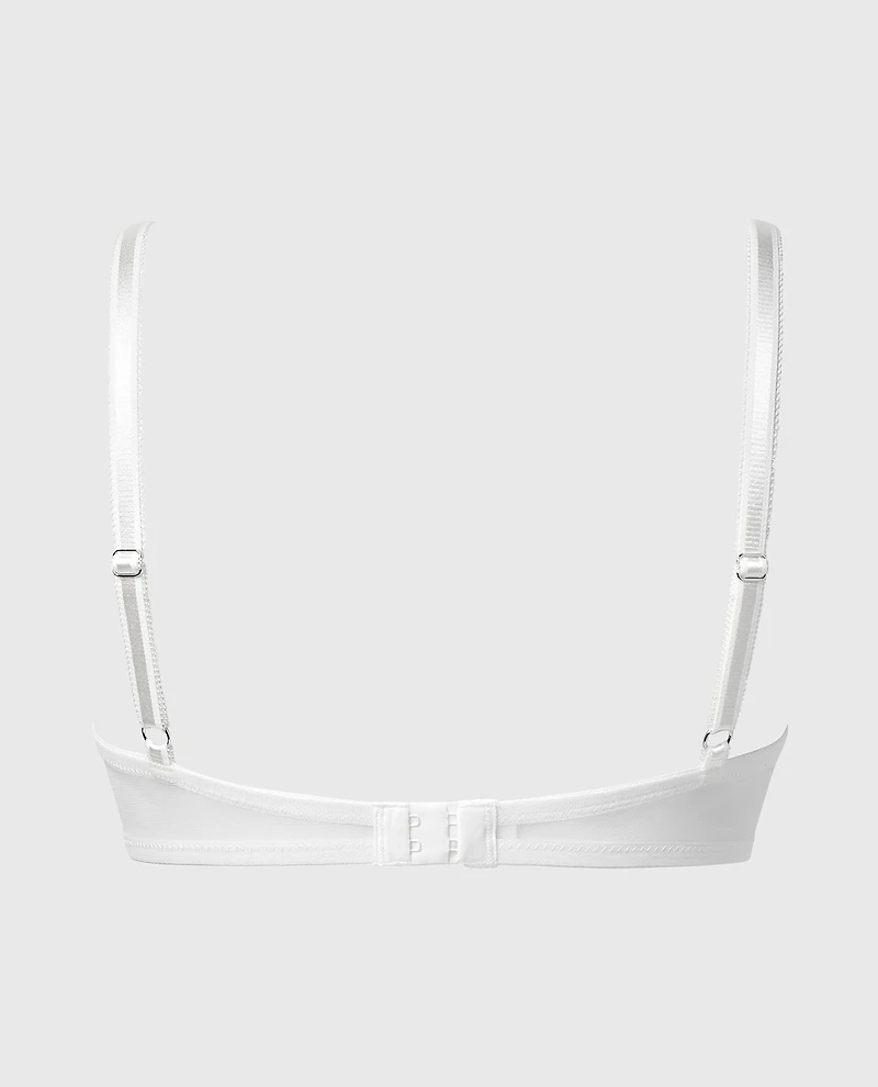 Designer Collection Unlined Demi Bra With Breezy Embroidery Ivory
