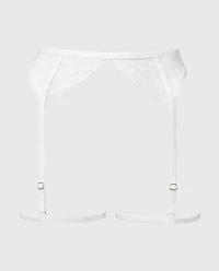 Designer Collection Garter Belt With Breezy Embroidery Ivory