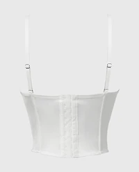 Designer Collection Lightly Lined Demi Bustier With Breezy Embroidery Ivory