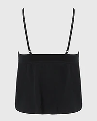 Casual Sleep Textured Knit Tank Tuxedo Black