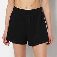 Casual Sleep Textured Knit Boxer Short Tuxedo Black