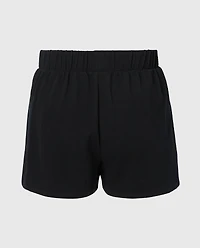 Casual Sleep Textured Knit Boxer Short Tuxedo Black