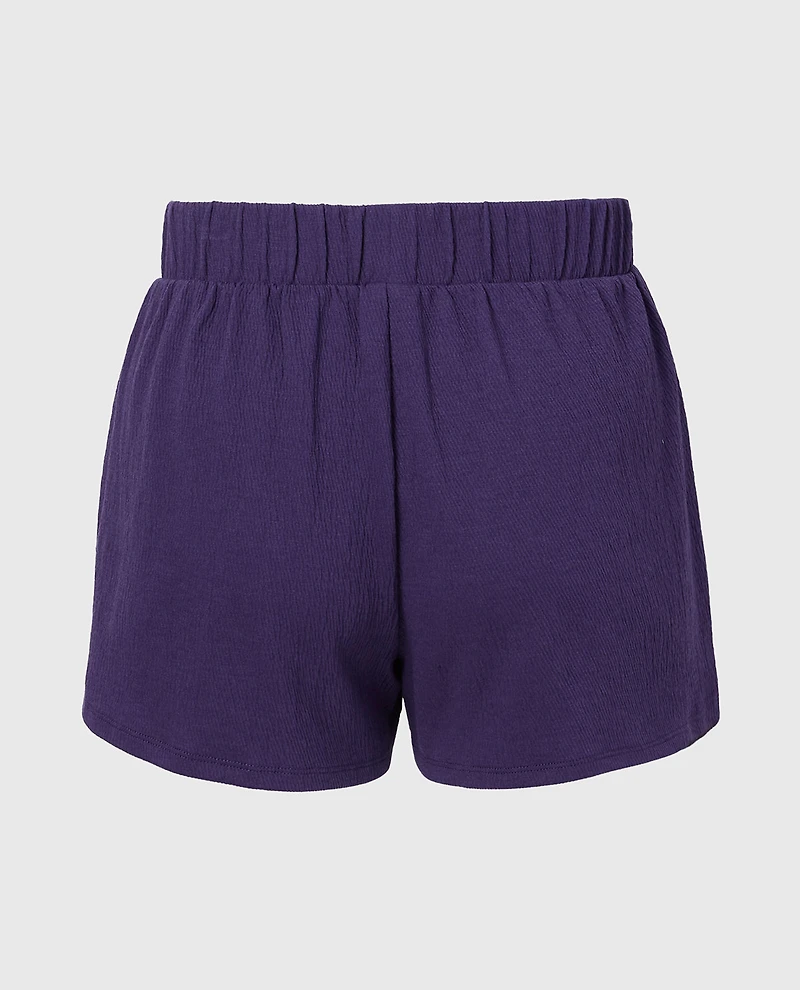 Casual Sleep Textured Knit Boxer Short Mulberry Purple