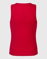 Casual Sleep Jersey High Neck Tank Passion Red