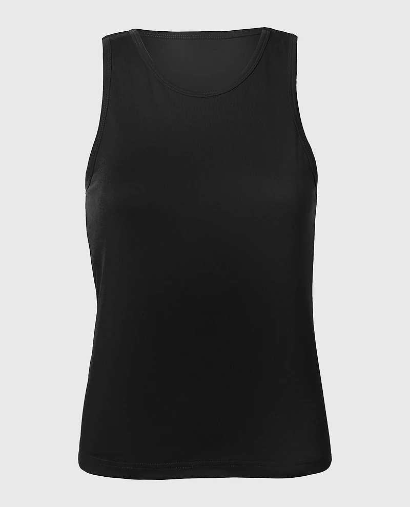 Casual Sleep Jersey High Neck Tank Tuxedo Black