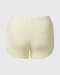 Casual Sleep Jersey Side Scrunch Short Lemon Icing