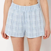 Casual Sleep Textured Knit Boxer Short Breezy Gingham