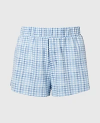 Casual Sleep Textured Knit Boxer Short Breezy Gingham