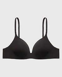 Full Coverage Wireless Push Up Bra Tuxedo Black
