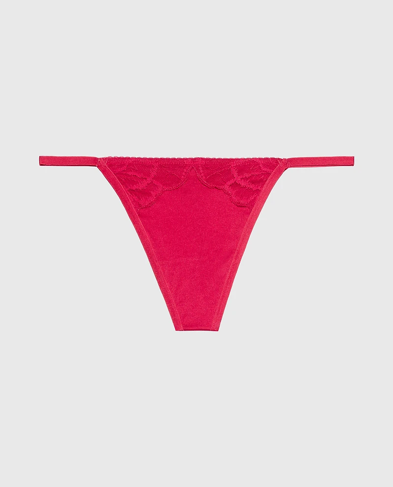 Diva G-String with Lush Lace Passion Red