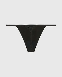 Diva G-String with Lush Lace Tuxedo Black