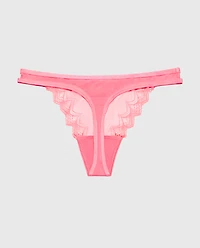 Diva Thong Panty with Exquisite Lace Pink Lemonade