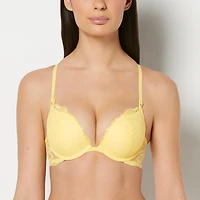 Push up Plunge Bra With Lush Lace Pale Banana