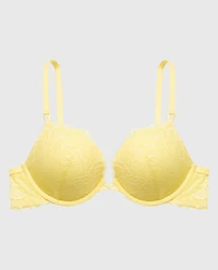 UP 2 Cup Push Bra With Lush Lace Pale Banana