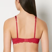 Lightly Lined Full Coverage Bra with Lush Lace Wing Passion Red
