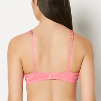 Lightly Lined Full Coverage Bra with Lush Lace Wing Lemonade Pink