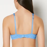 Lightly Lined Full Coverage Bra with Lush Lace Wing Azure Blue
