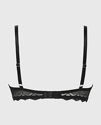 Unlined Demi Bra Exquisite Lace Tuxedo Black