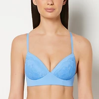 Lightly Lined Wireless Bra with Charmed Lace Azure Blue