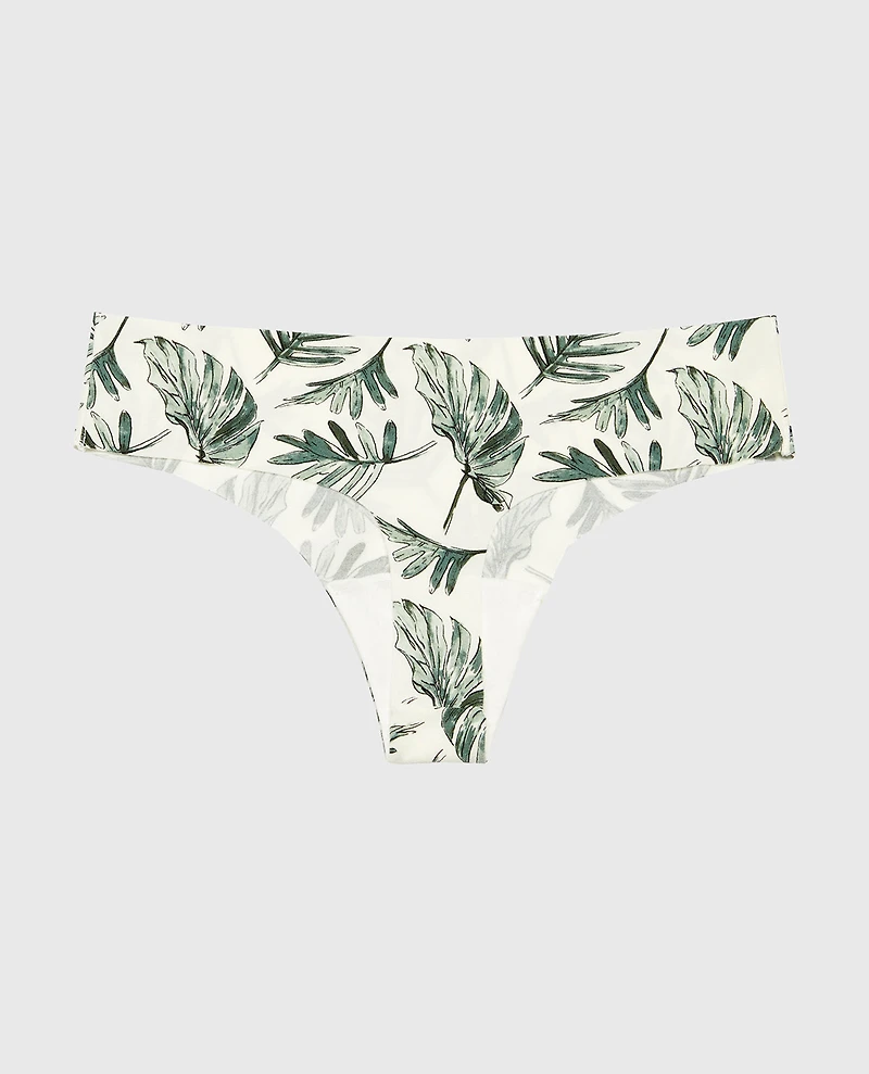 No Show Thong Watercolor Foliage