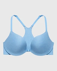 Push Up Plunge Smooth Bra Front Close Azure Blue