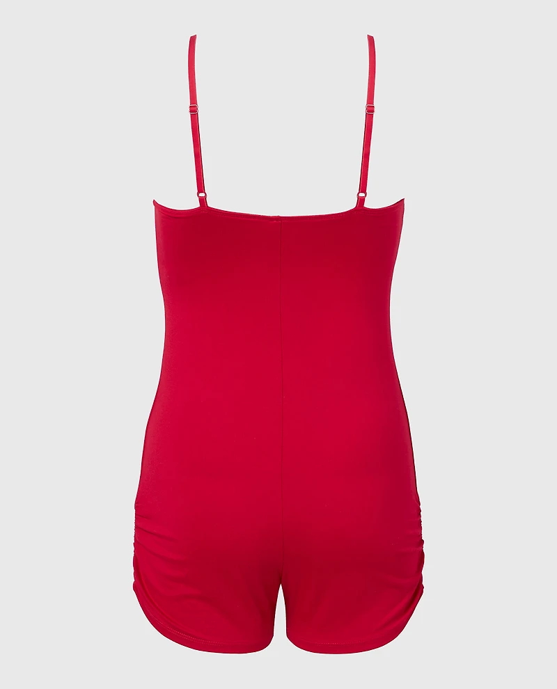 Combiné de nuit en jersey rouge passion