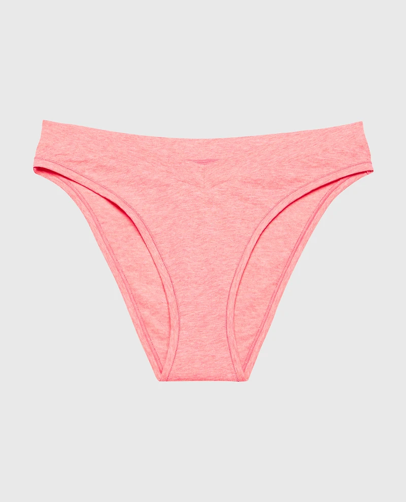 Bikini Wide Waist Cotton Panty Pink Lemonade Heather