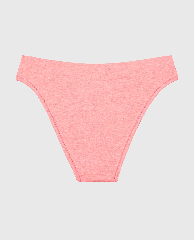 Bikini Wide Waist Cotton Panty Pink Lemonade Heather