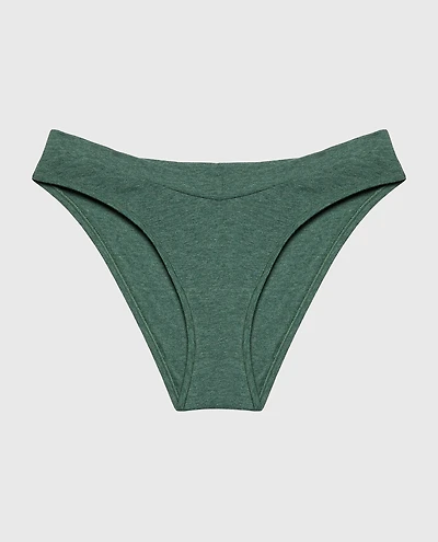 Bikini Wide Waist Cotton Panty Jungle Green Heather