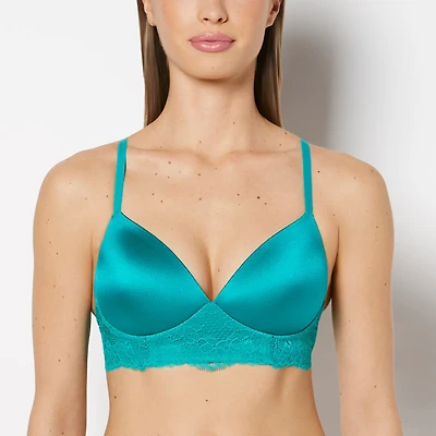 Lightly Lined Wireless Bra with Charmed Lace Wing Dynasty Green